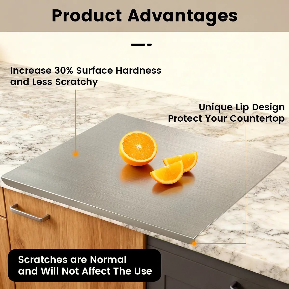 Premium Stainless Steel Chopping Board – Non-Slip, Durable, Hygienic Kitchen Cutting Board