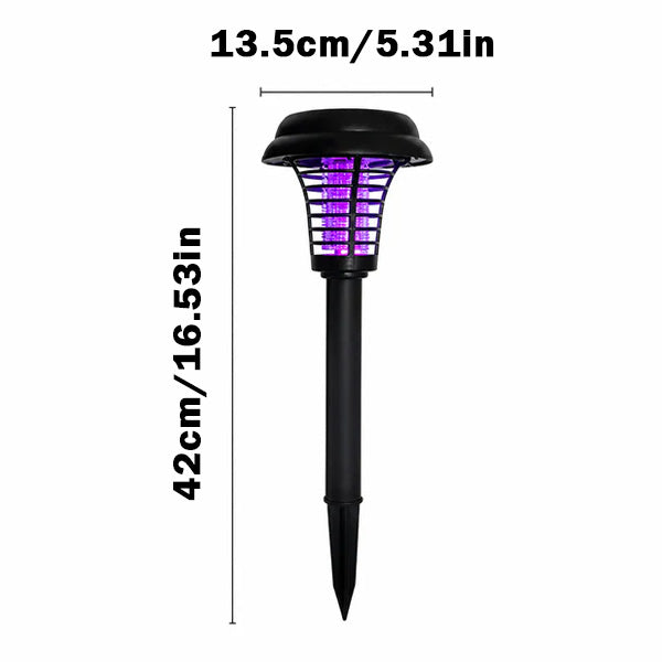 Eco-Friendly - 2-in-1 Flickering Flame - Solar Powered Mosquito Zapper & Garden Stake Light