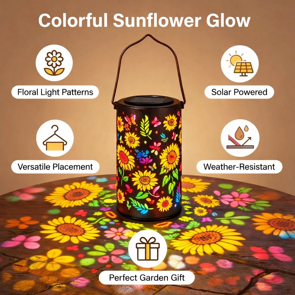🔥HOT SALE🌞Colorful Sunflower Glow Solar Garden Lantern