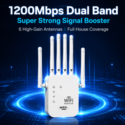 🔥2026 hot sale 🎁1200Mbps Dual Band (5GHz/2.4GHz) WiFi Extender Covers 10,000 sq. ft & 50 Devices