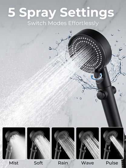 Hot sale🔥High Pressure Boosting Shower Head 360° Rotatable Water Saving Rainfall Nozzle