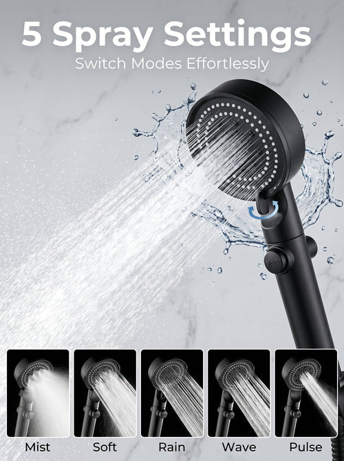 Hot sale🔥High Pressure Boosting Shower Head 360° Rotatable Water Saving Rainfall Nozzle