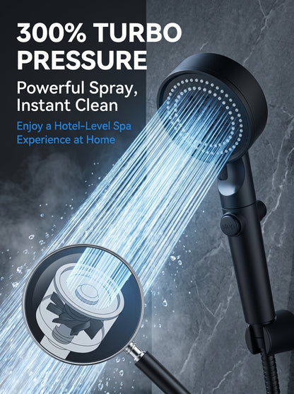 Hot sale🔥High Pressure Boosting Shower Head 360° Rotatable Water Saving Rainfall Nozzle