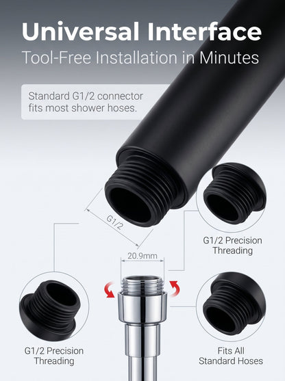 Hot sale🔥High Pressure Boosting Shower Head 360° Rotatable Water Saving Rainfall Nozzle