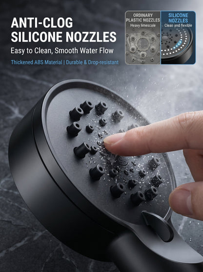 Hot sale🔥High Pressure Boosting Shower Head 360° Rotatable Water Saving Rainfall Nozzle